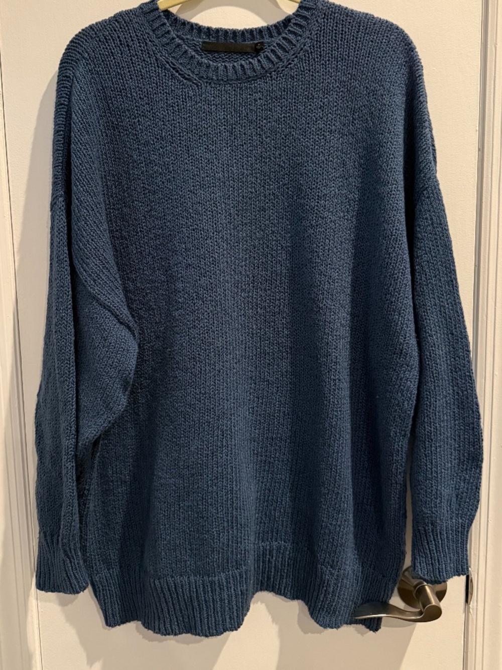 Jenni Kayne 100% Cotton Cocoon Crewneck Sweater – Blue